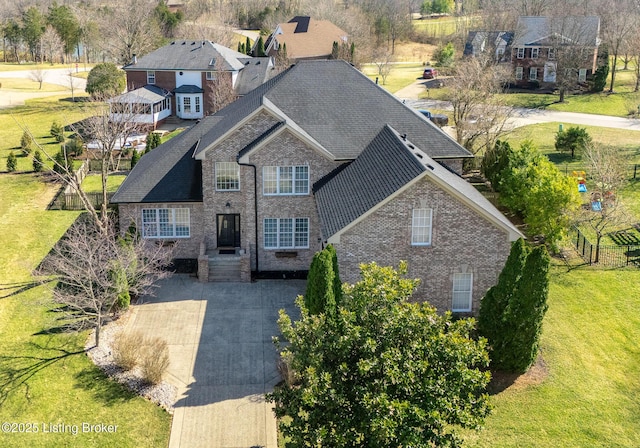 bird's eye view with a residential view