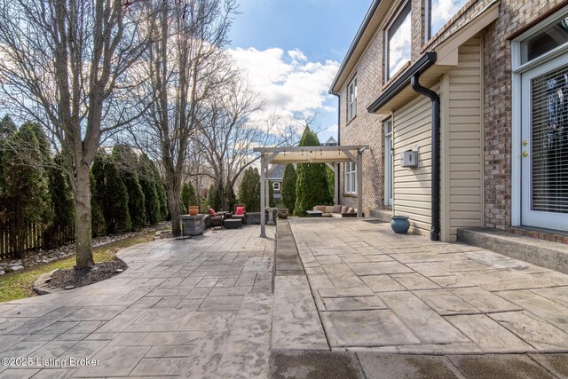 view of patio featuring an outdoor hangout area