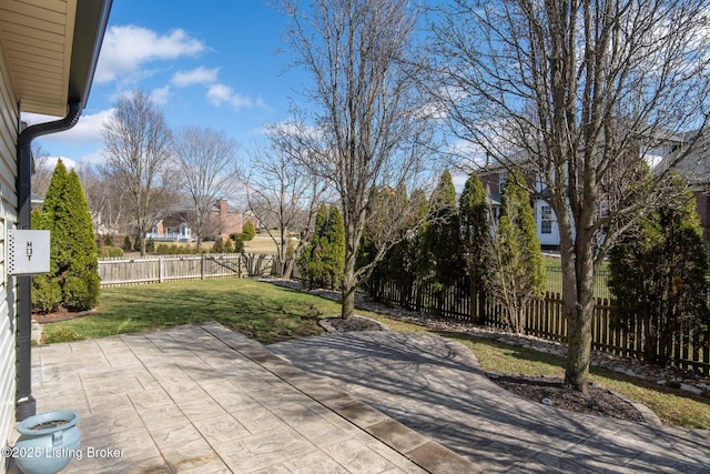 view of patio with a fenced backyard