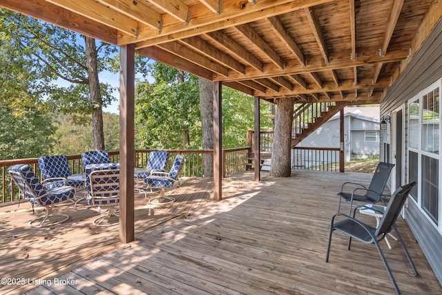 view of wooden deck