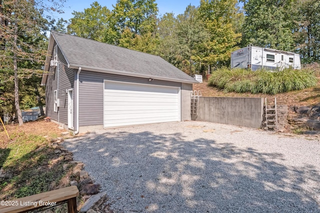 view of garage