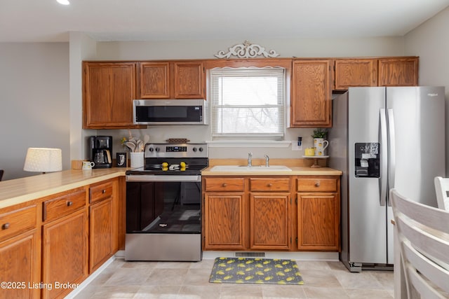 kitchen with sink and stainless steel appliances