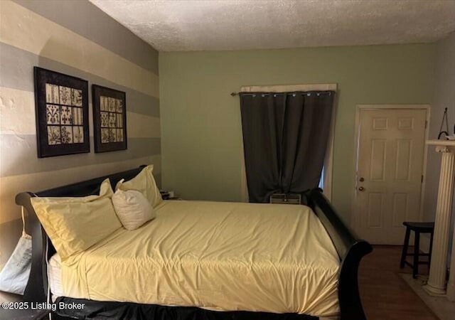 bedroom with a textured ceiling