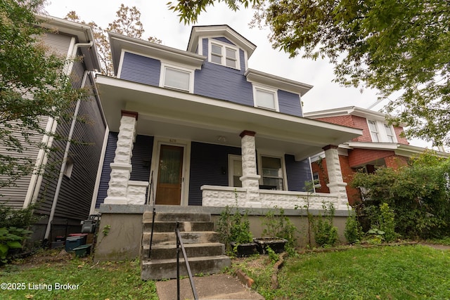 view of front of property with a porch