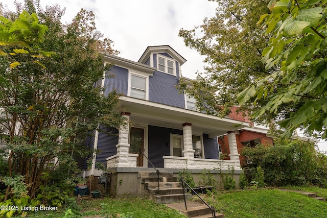 view of front of home with a porch