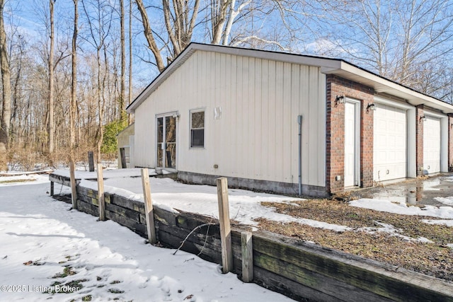 view of snow covered exterior