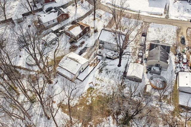 view of snowy aerial view