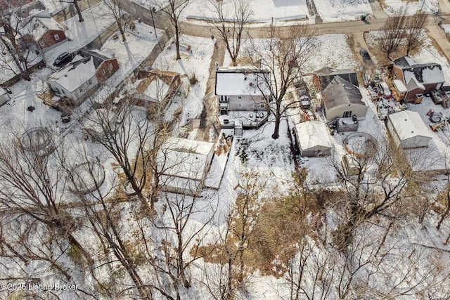 view of snowy aerial view