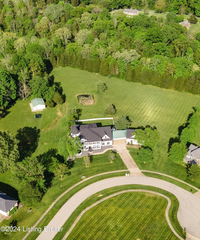 bird's eye view with a rural view