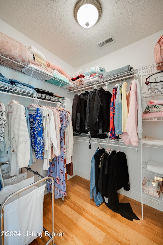 spacious closet featuring wood-type flooring