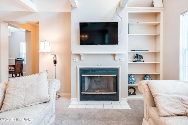 carpeted living room with plenty of natural light