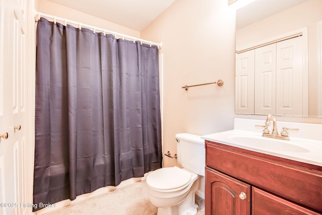 bathroom with toilet and vanity