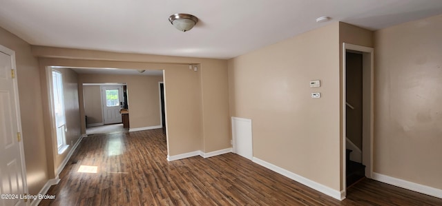 interior space featuring dark hardwood / wood-style floors