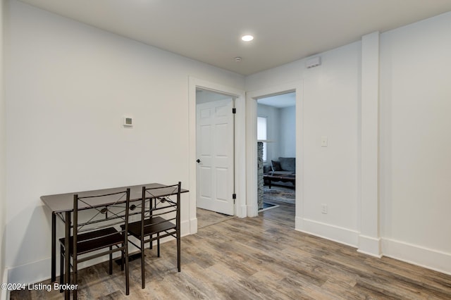 dining area featuring hardwood / wood-style floors