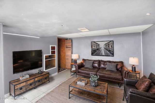 view of tiled living room