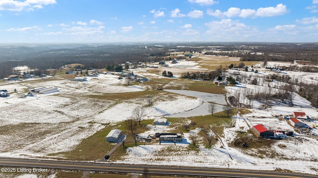 view of snowy aerial view