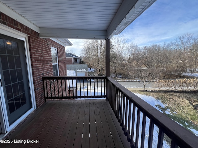 deck with a water view