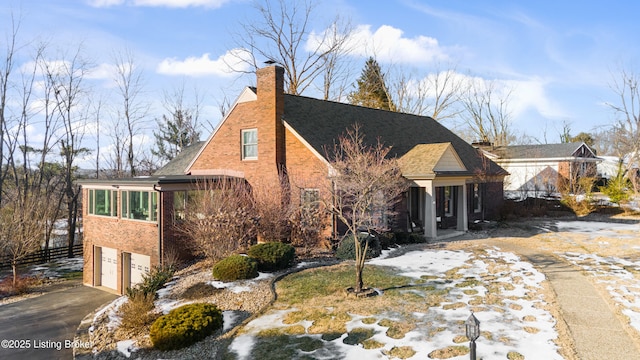 view of front of home with a garage