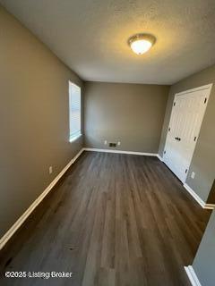 interior space with dark wood-type flooring