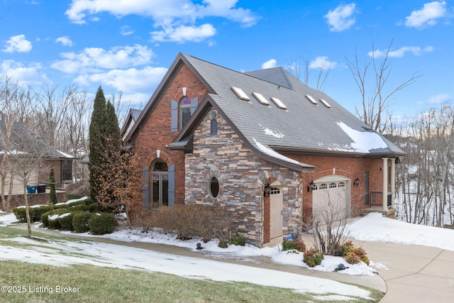 view of front of home with a garage