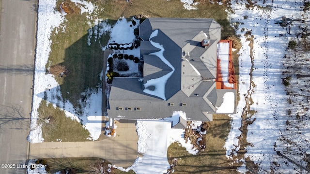 view of snowy aerial view