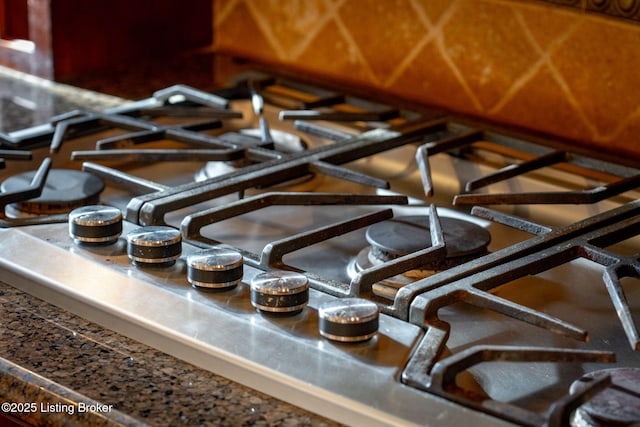 room details with stainless steel gas cooktop