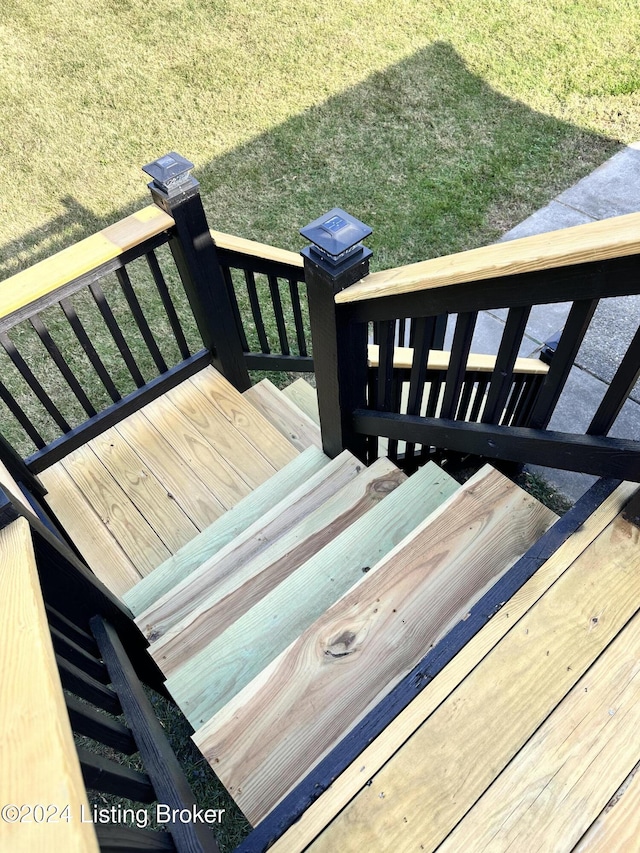 deck with a yard