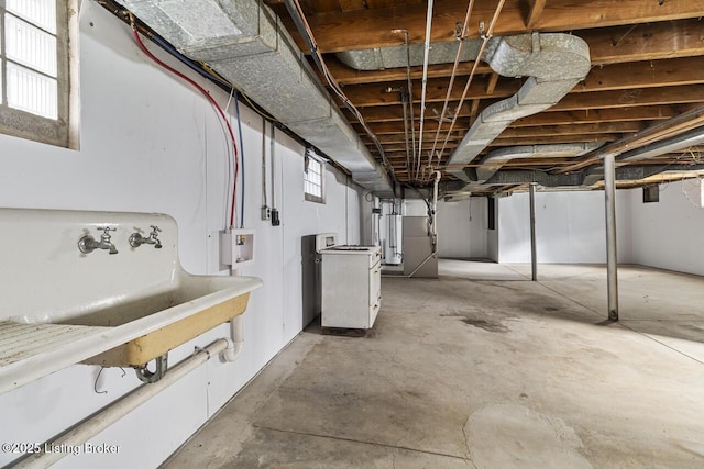 basement with sink