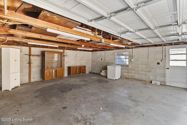 garage featuring fridge