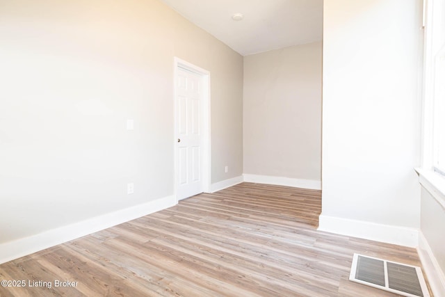 empty room featuring light hardwood / wood-style flooring