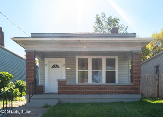 view of front facade featuring covered porch