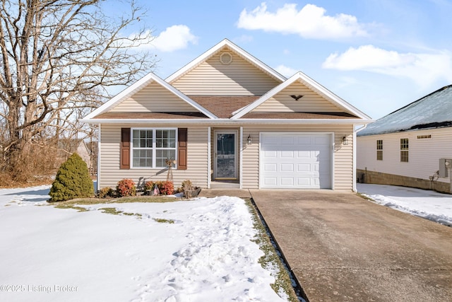 view of front of property featuring a garage