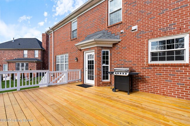 deck with area for grilling