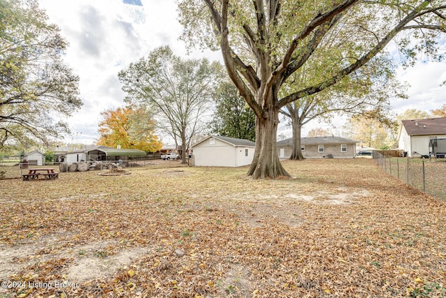 view of yard featuring a carport