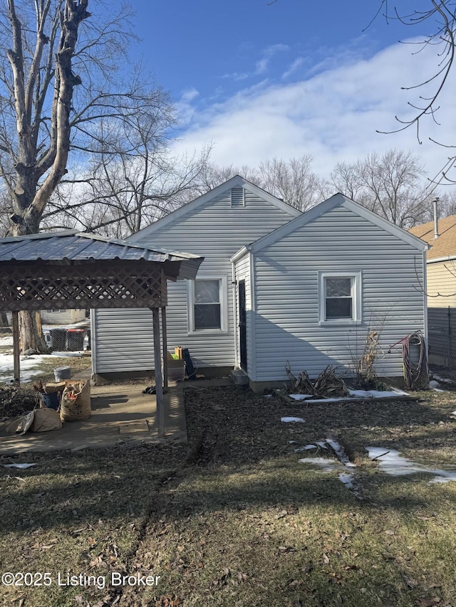 view of front of home with a patio