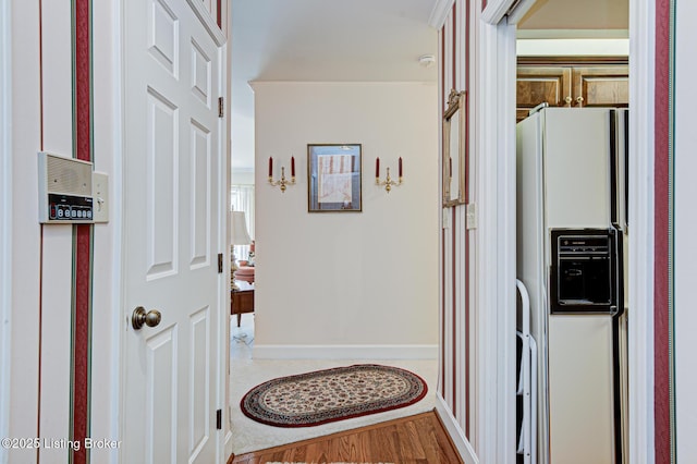 hall featuring wood-type flooring