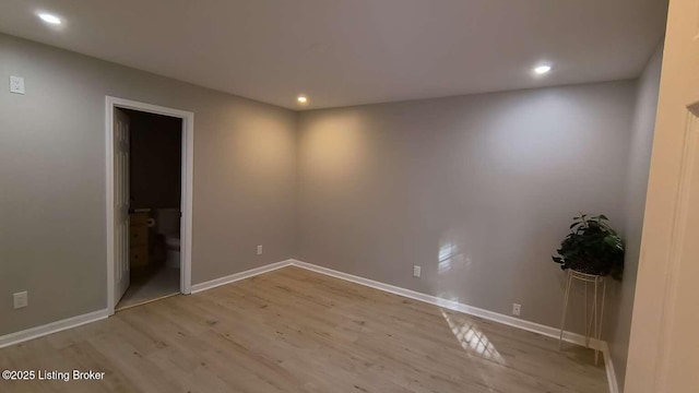 empty room with light wood-type flooring