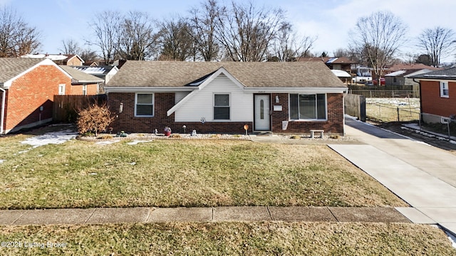 view of front of home with a front yard