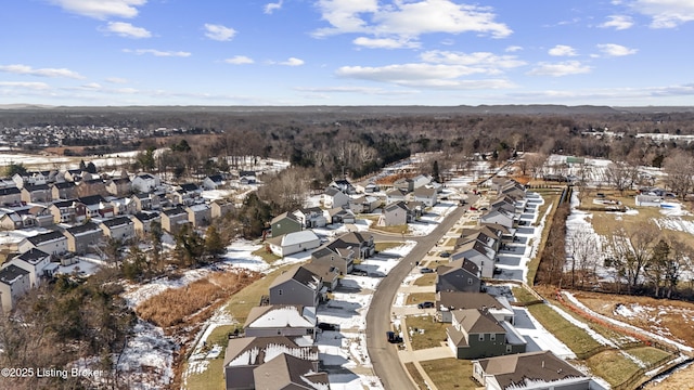 view of snowy aerial view