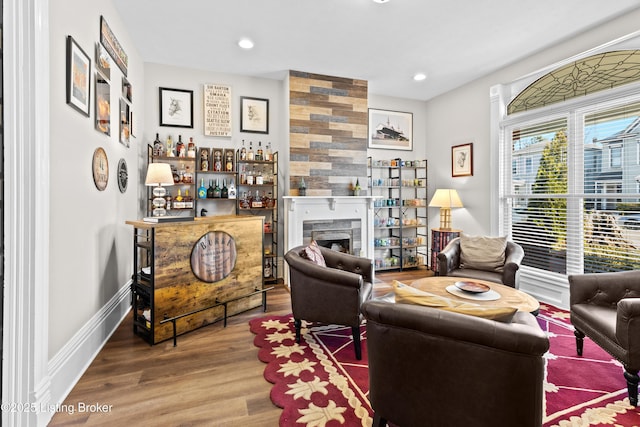 living room featuring hardwood / wood-style floors