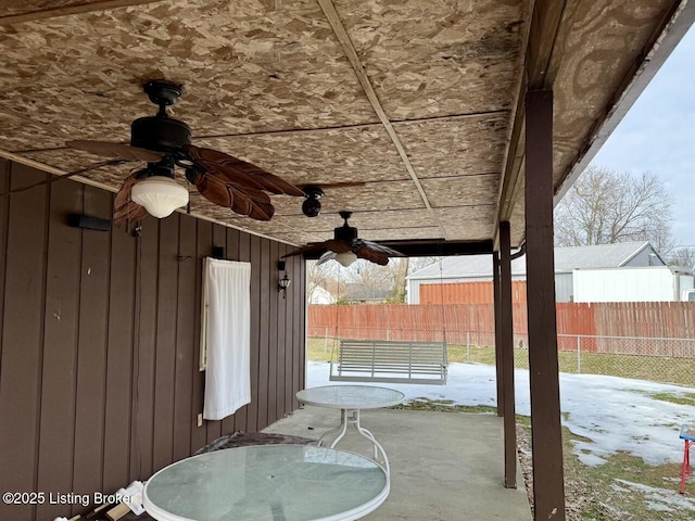 view of patio with ceiling fan