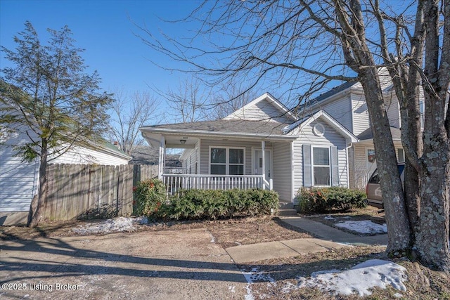 view of front of home featuring covered porch