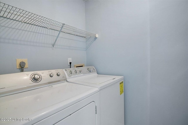 laundry room with separate washer and dryer