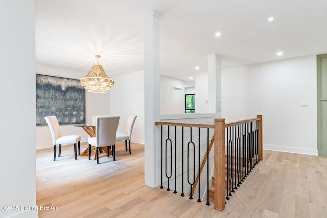 hallway featuring light hardwood / wood-style floors