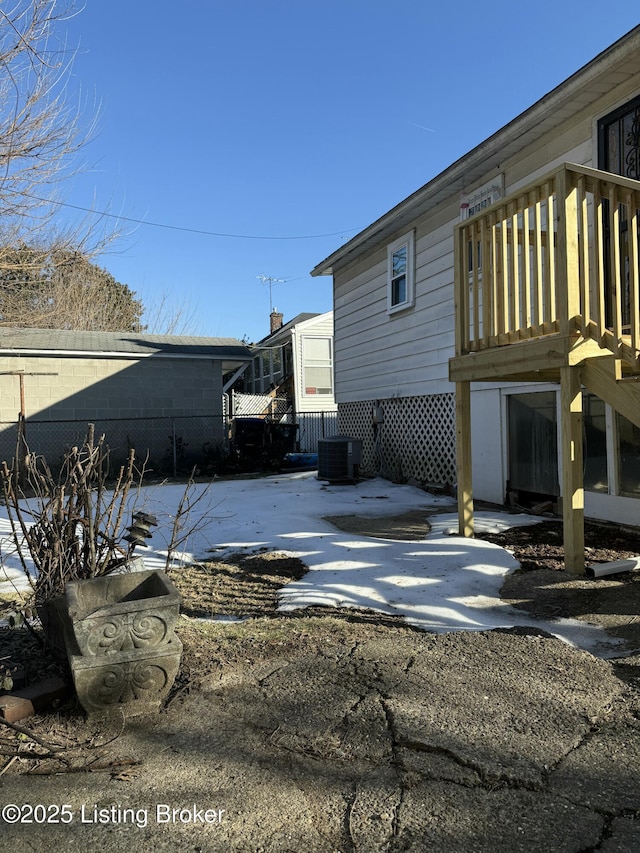 view of home's exterior featuring central air condition unit