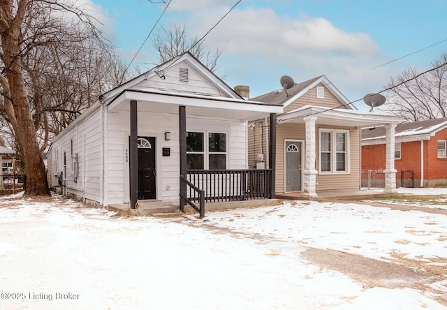 bungalow-style house featuring a porch