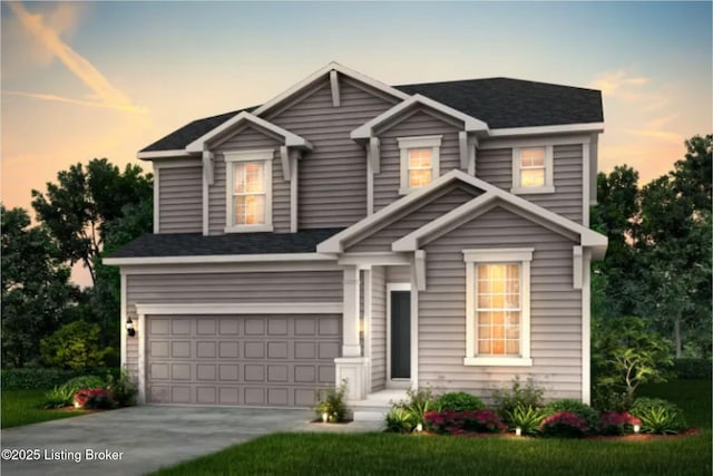 view of front of home featuring a garage