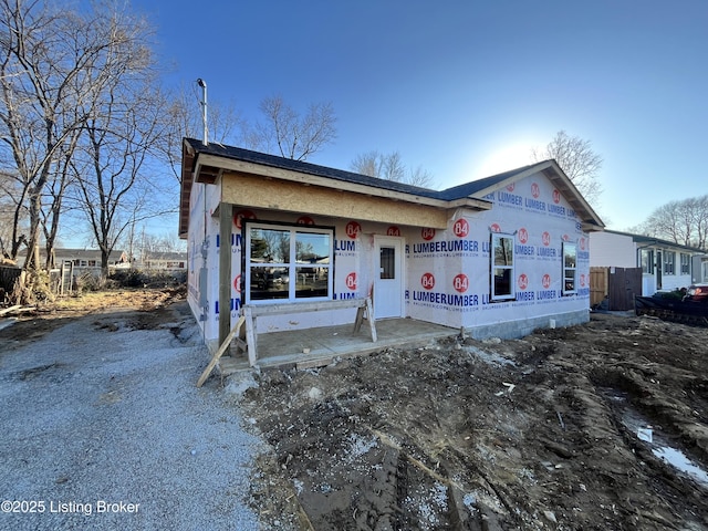 view of unfinished property