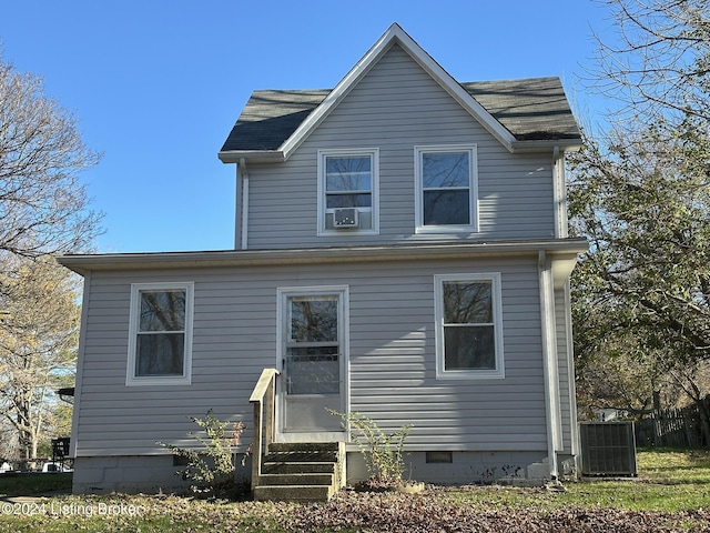 back of property with cooling unit