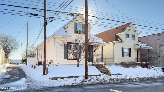 view of front of house with cooling unit